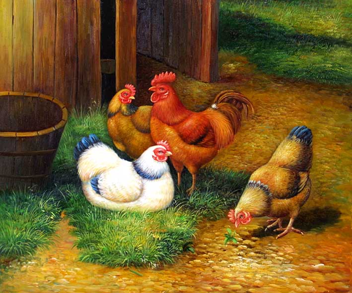 Rooster with Harem