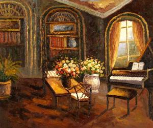 Fresh Flowers in the Piano Room