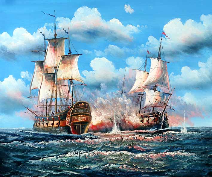 Sea Battle Scene