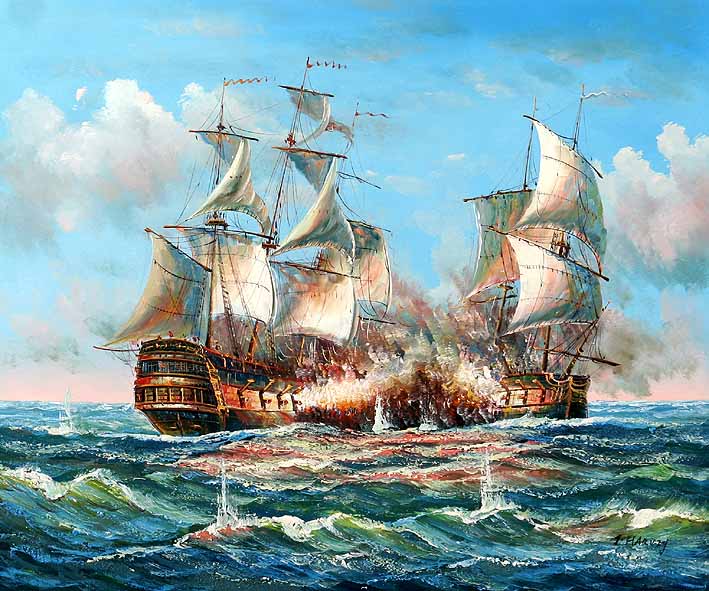 Sea Battle Scene