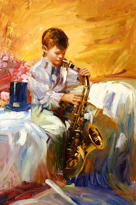 Boy Playing Saxophone
