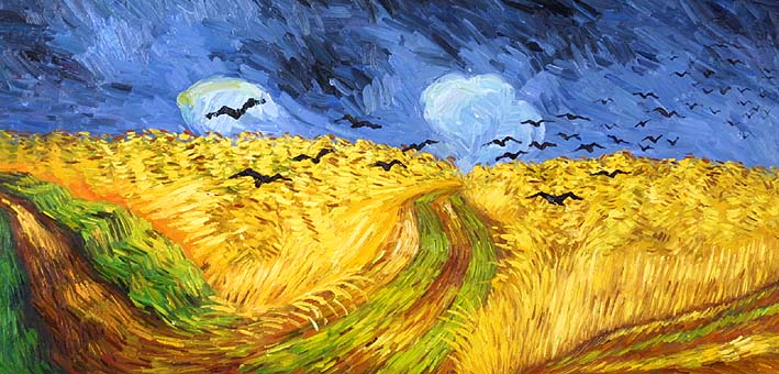 Wheat Field with Crows