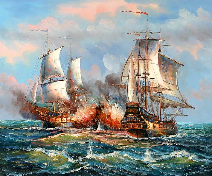 Sea Battle Scene
