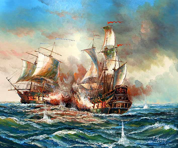 Sea Battle Scene
