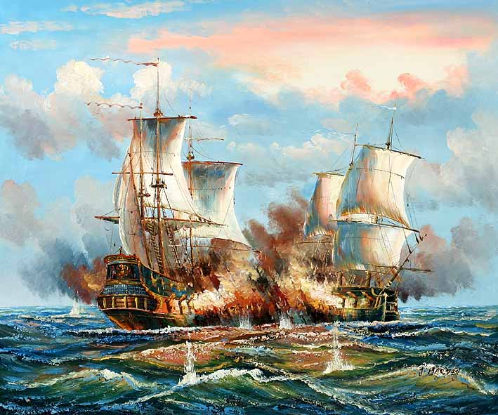 Sea Battle Scene