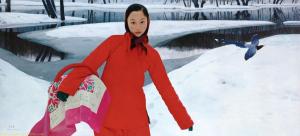 Chinese girl oil painting