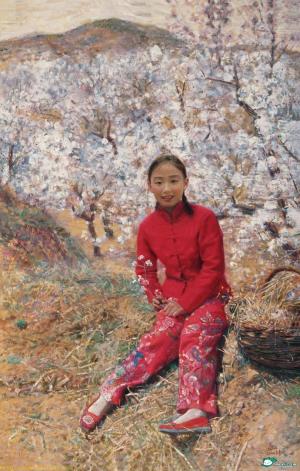 The Chinese girls wear red clothes