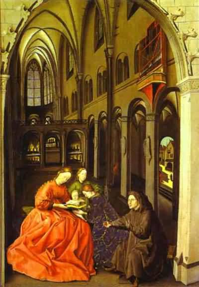 Konrad Witz Madonna and Saints in a Church