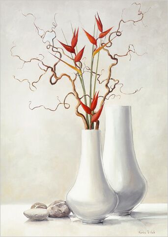 Van Der Valk Karin Willow Twigs with red flowers 1