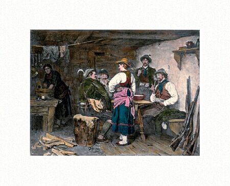 Von Defregger Franz Wilderer auf der sennhuette