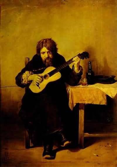 Vasily Perov Solitary Guitarist