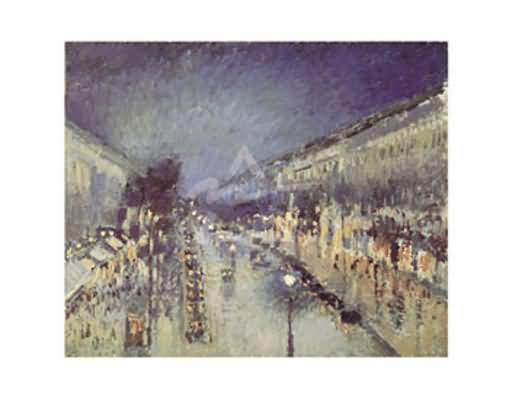 Camille Pissarro The Boulevard Montmartre at Night