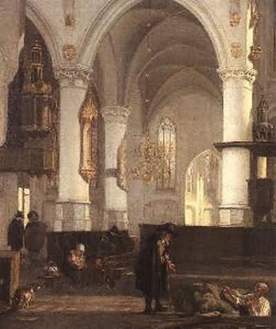 Emanuel de Witte Interior of the Oude Kerk at Amsterdam