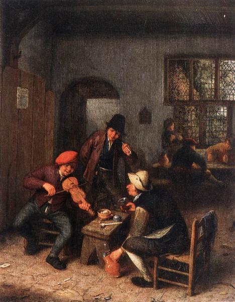 OSTADE Adriaen Jansz van Interior of a Tavern with Violin Player