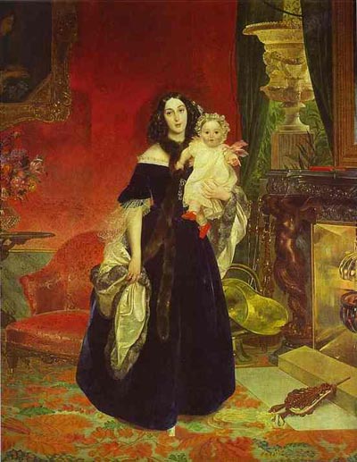 Karl Brulloff Portrait of M. A. Beck and Her Daughter M.I. Beck.