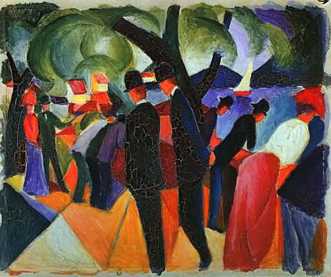 August Macke A Stroll on the Bridge