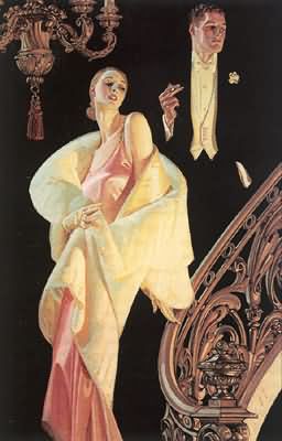 Joseph Leyendecker Couple Descending Stairs