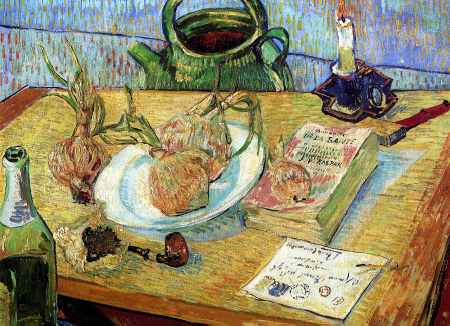 Still Life: Plate with Onions, Drawing Board, Pipe and Other Objects