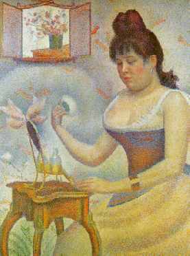 Young Woman Powdering Herself