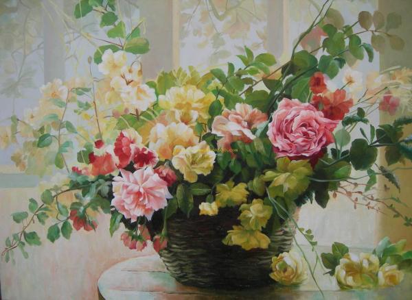Impression flowers oil painting