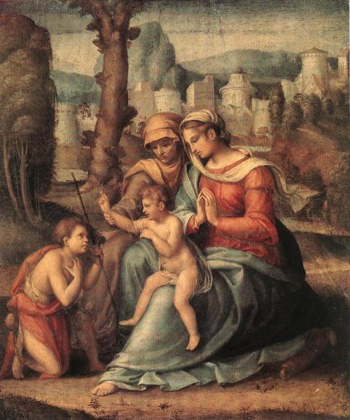 Madonna with Child, St Elisabeth and the Infant St John the