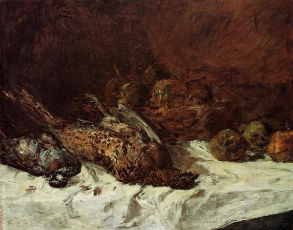 Still Life with Pheasant and Basket of Apples