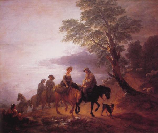 Open Landscape with Mounted Peasants