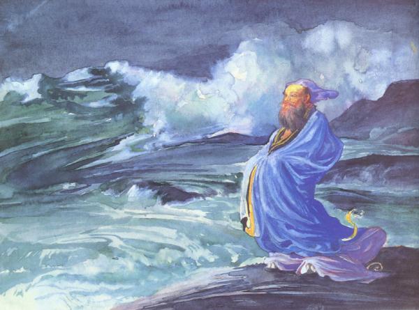 A Rishi calling up a Storm, Japanese folklore