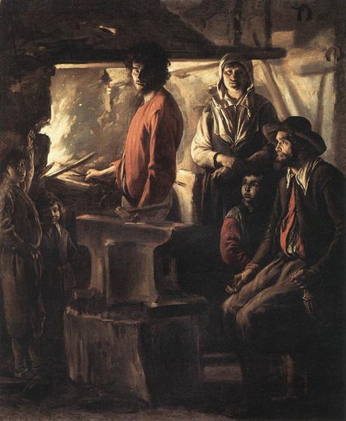 Blacksmith at His Forge