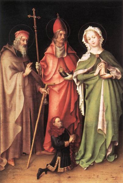 Saints Catherine, Hubert and Quirinus with a Donor
