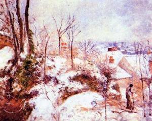 A Cottage in the Snow,oil paintings from photos