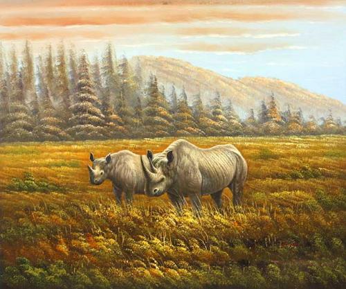 Rhinoceros Couple