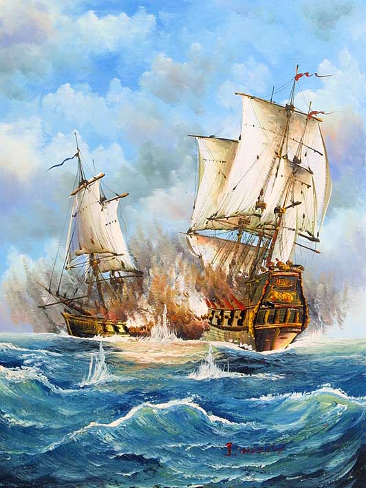 Sea Battle Scene