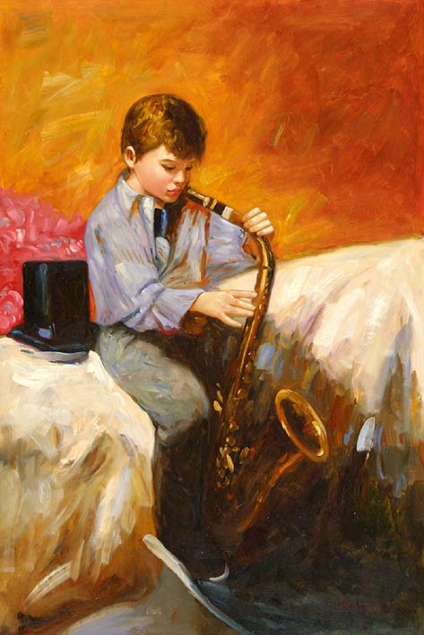 Boy Playing Saxophone