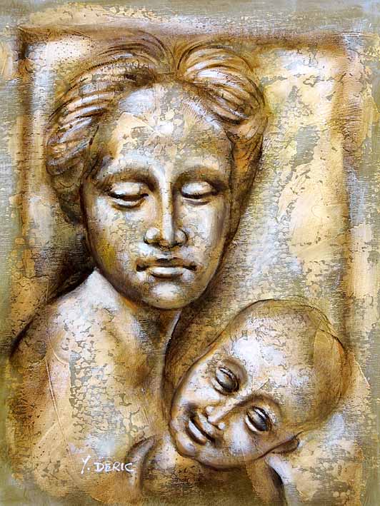 Roman Statue Mother and Her Child