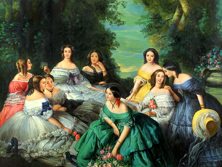 Portrait of Nine Young Women