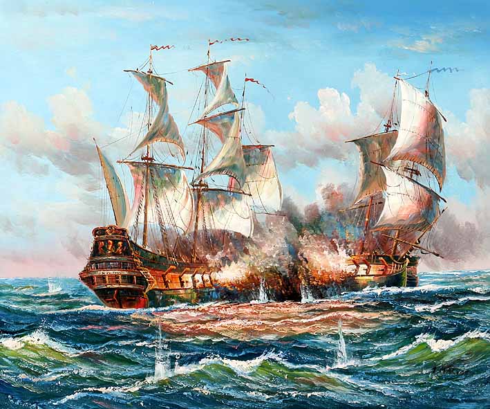 Sea Battle Scene