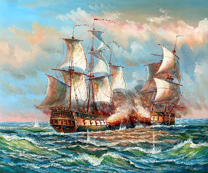 Sea Battle Scene