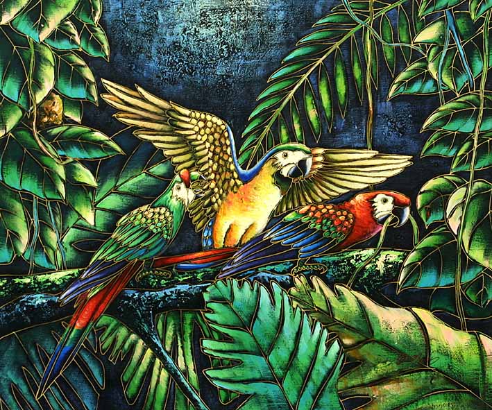 Macaw Spreading Its Wings