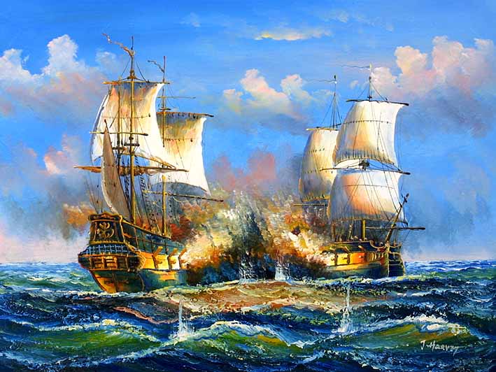 Sea Battle Scene