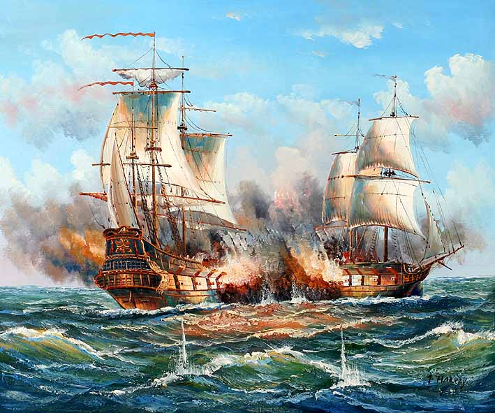 Sea Battle Scene