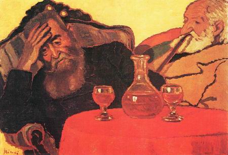 Father and uncle Piacsek the red wine