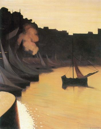 Port with evening light