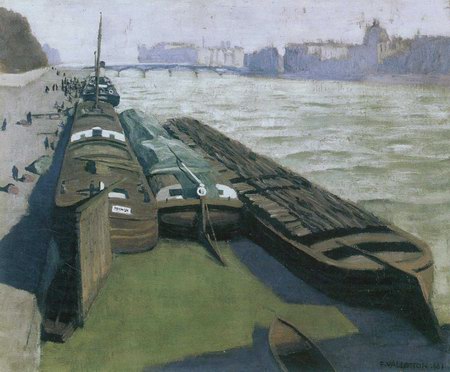 Load punts on the Seine bank