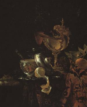 Still Life With A China Bowl Nautilus Cup Rummer Flute Glass And Other Objects