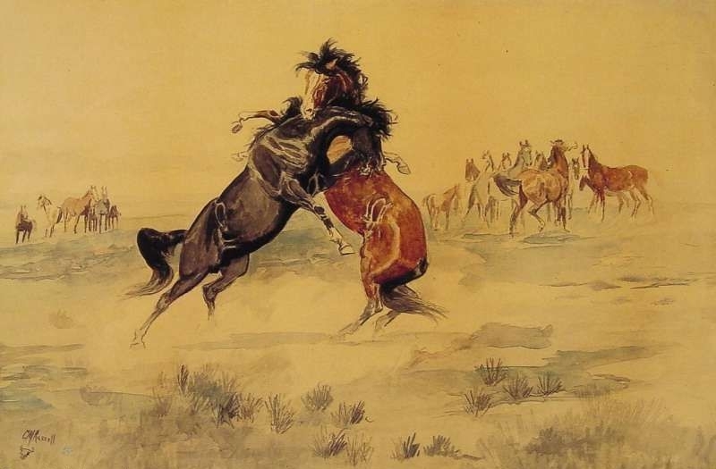 The Horse Thieves - Oil Painting Reproduction