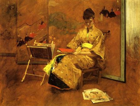 The Kimono painting, a William Merritt Chase paintings reproduction, we never sell The Kimono poster