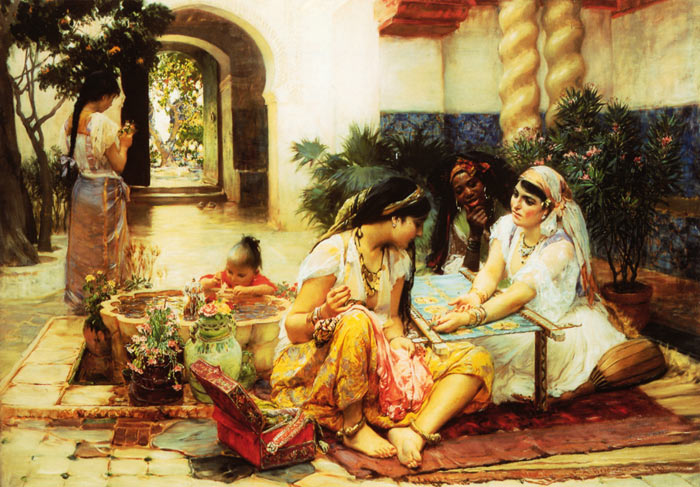 Bridgeman Oil Painting Reproductions - In the Village, Algeria