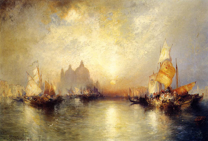 Oil Painting Reproduction of Moran- Entrance to the Grand Canal, Venice