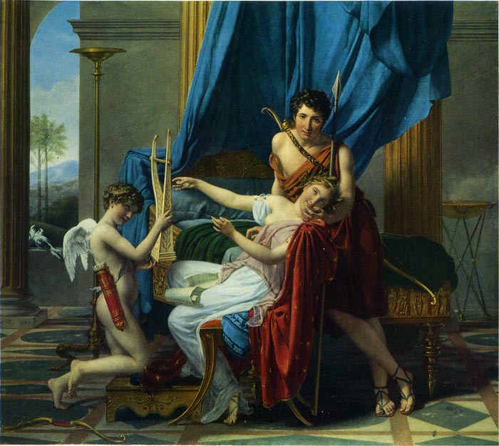 David Oil Painting Reproductions - Sappho and Phaon